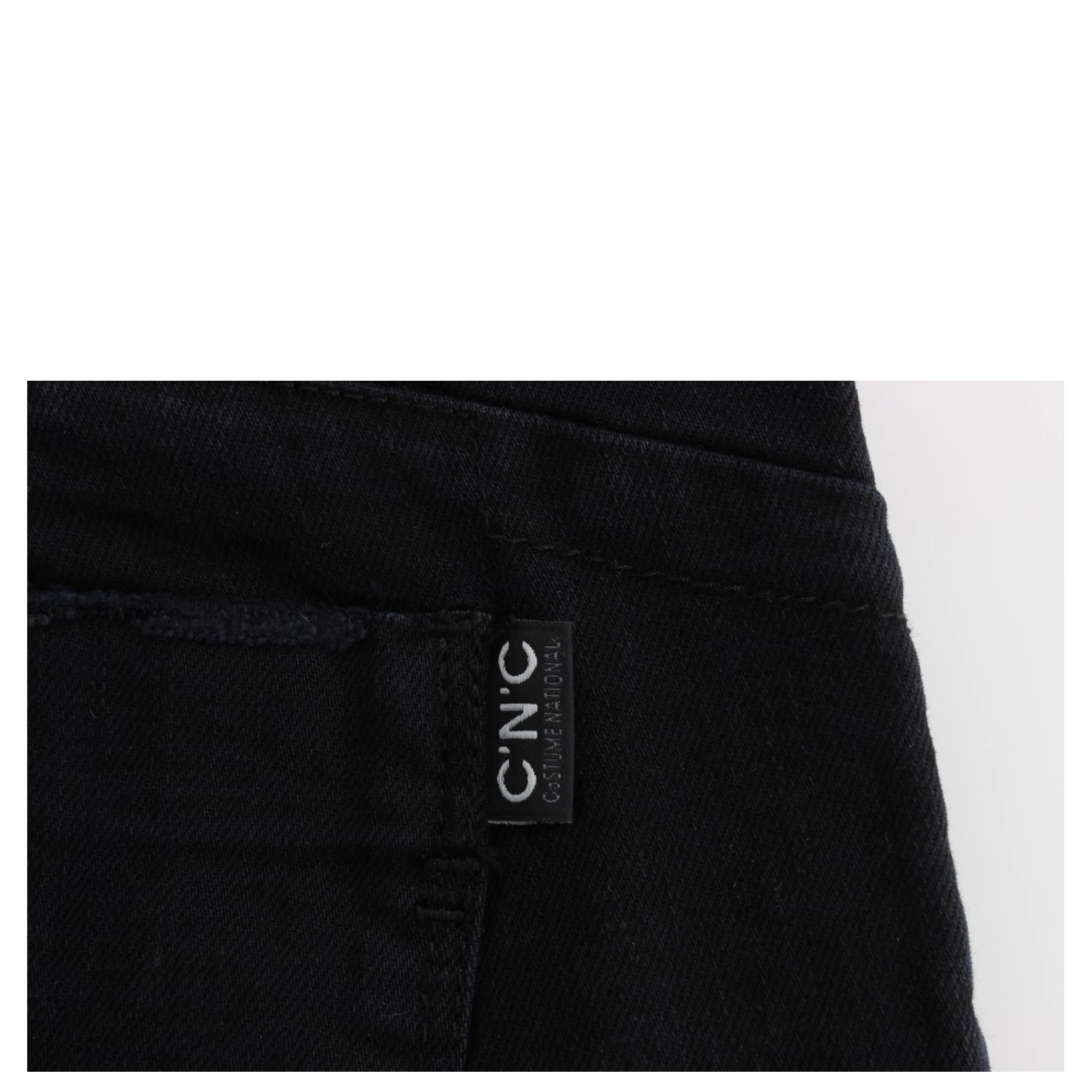 Black Cotton Slim Fit Cropped Jeans