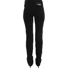 Black Cotton Slim Fit Bootcut Jeans