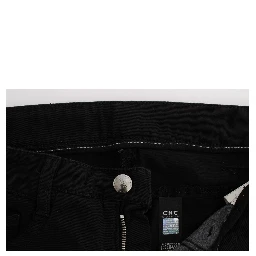 Black Cotton Slim Fit Bootcut Jeans