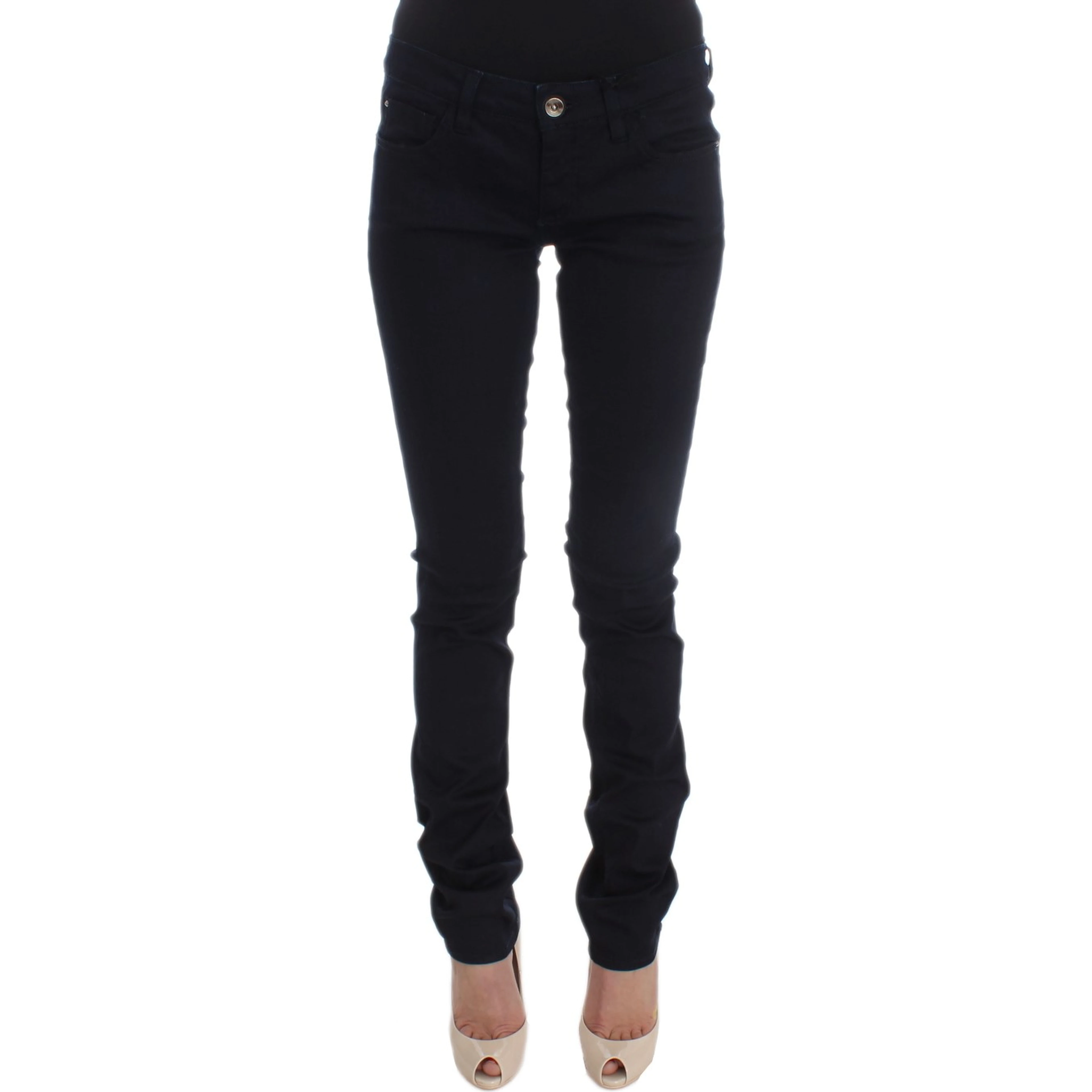 Blue Cotton Blend Slim Fit Jeans