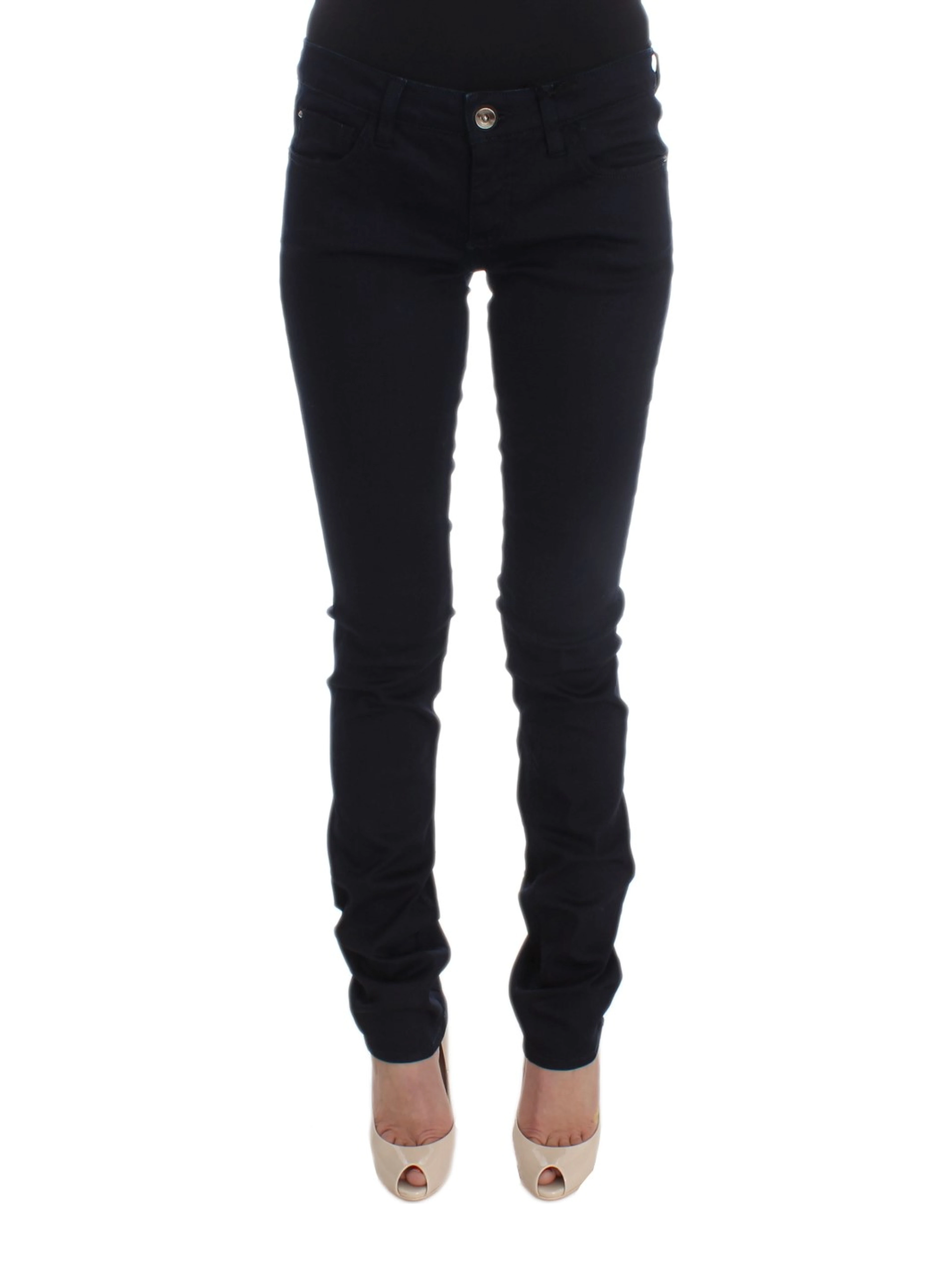 Blue Cotton Blend Slim Fit Jeans