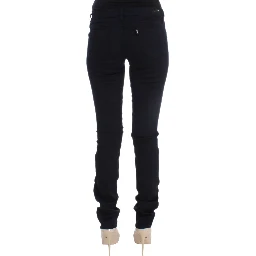 Blue Cotton Blend Slim Fit Jeans