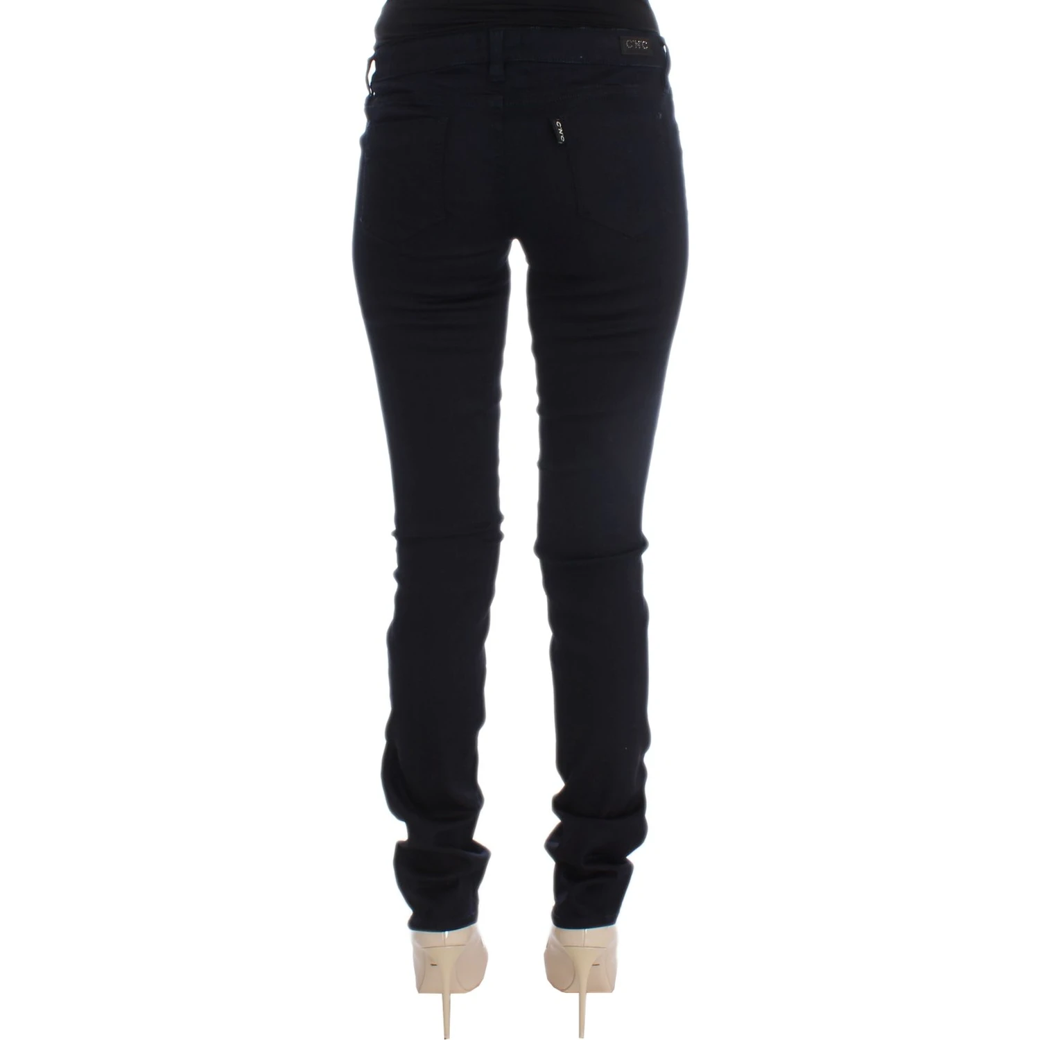 Blue Cotton Blend Slim Fit Jeans