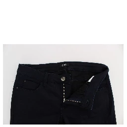 Blue Cotton Blend Slim Fit Jeans