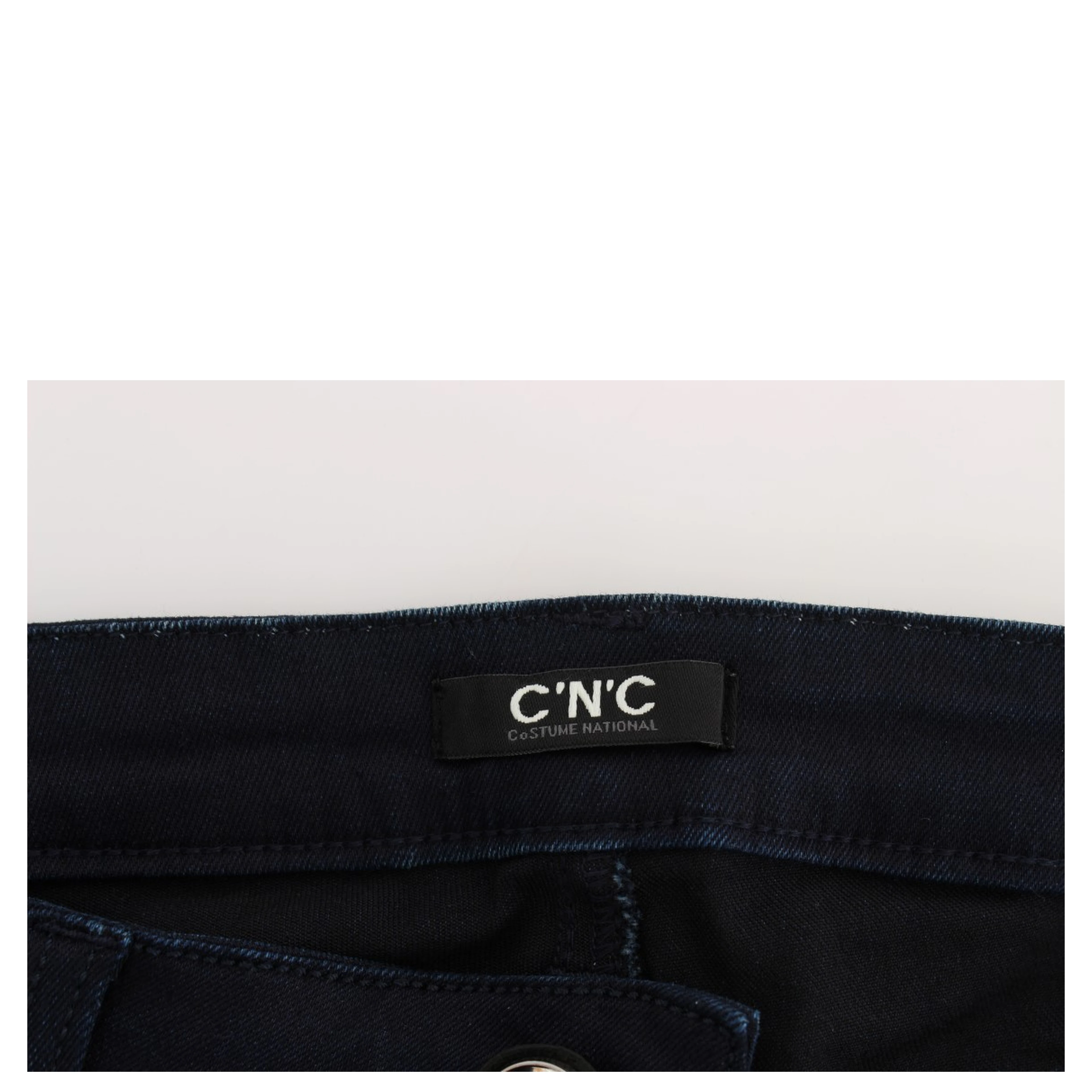 Blue Cotton Blend Slim Fit Jeans