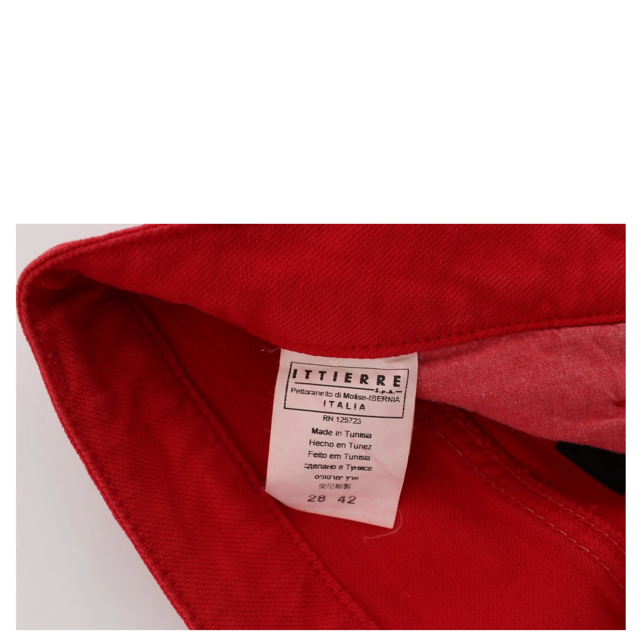 Red Cotton Blend Super Slim Fit Jeans