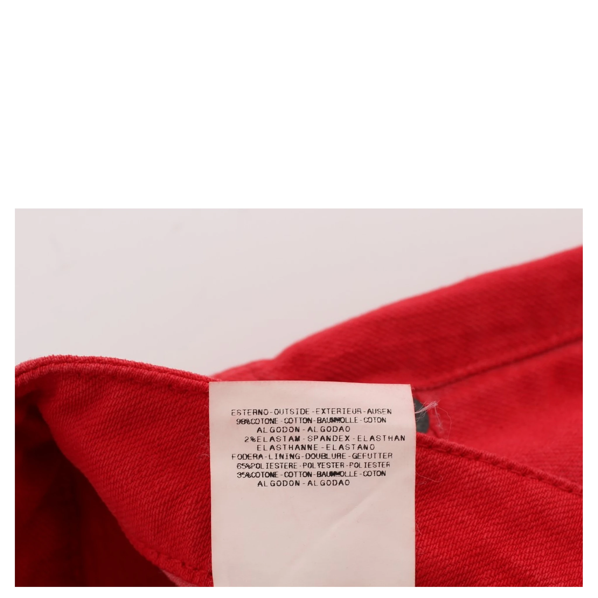 Red Cotton Blend Super Slim Fit Jeans