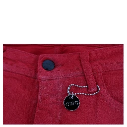 Red Cotton Blend Super Slim Fit Jeans