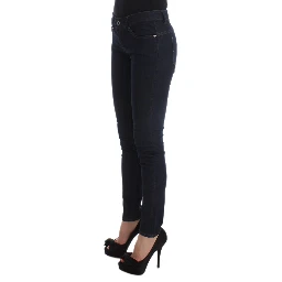 Blue Cotton Blend Slim Fit Jeans