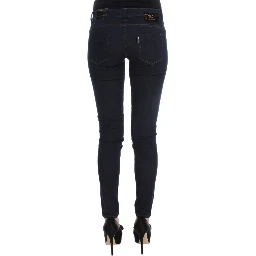 Blue Cotton Blend Slim Fit Jeans