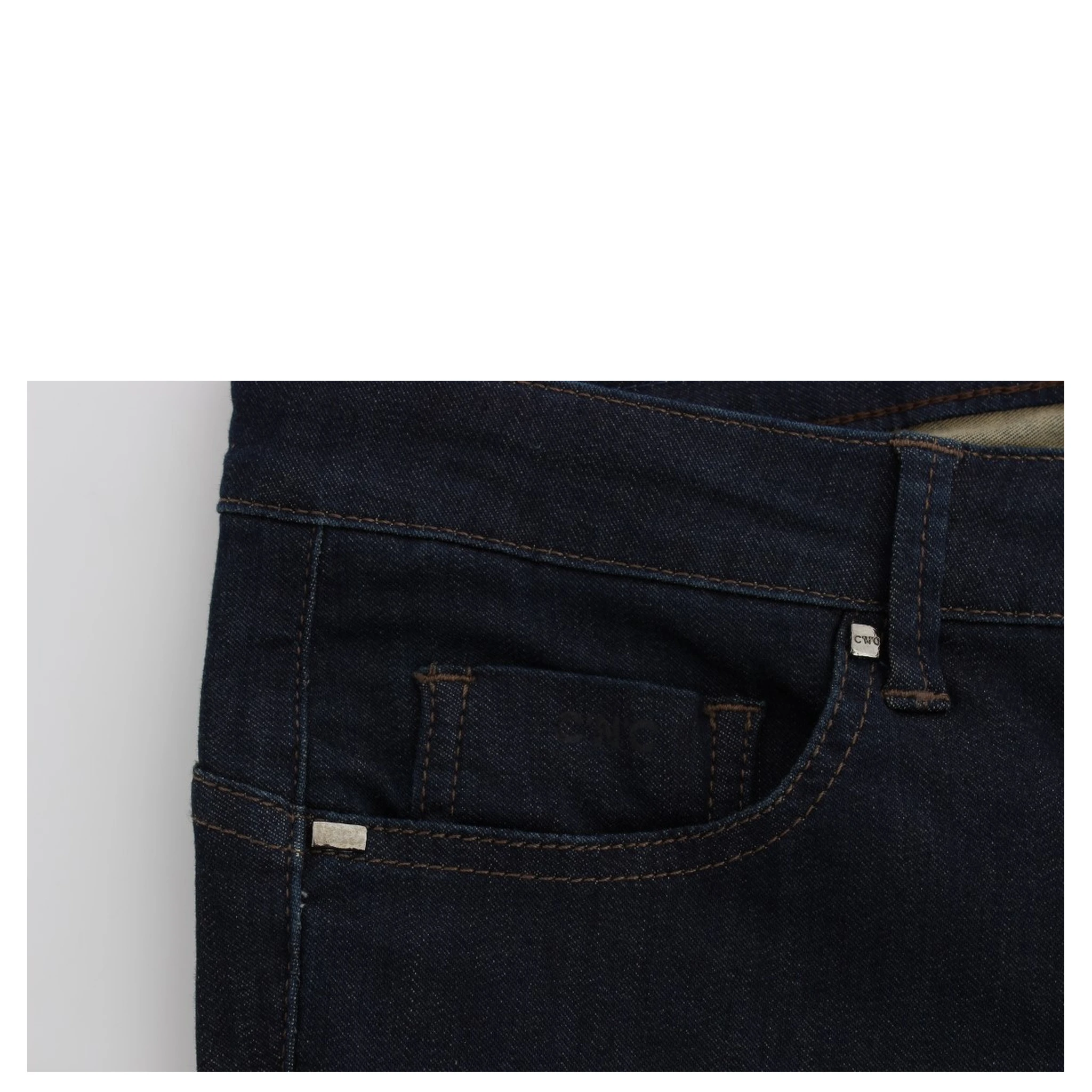 Blue Cotton Blend Slim Fit Jeans