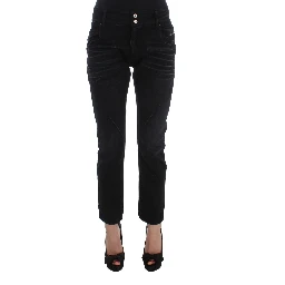 Black Cotton Slouchy Slims Fit Jeans