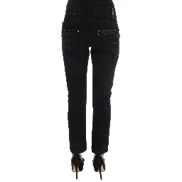 Black Cotton Slouchy Slims Fit Jeans