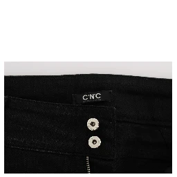 Black Cotton Slouchy Slims Fit Jeans