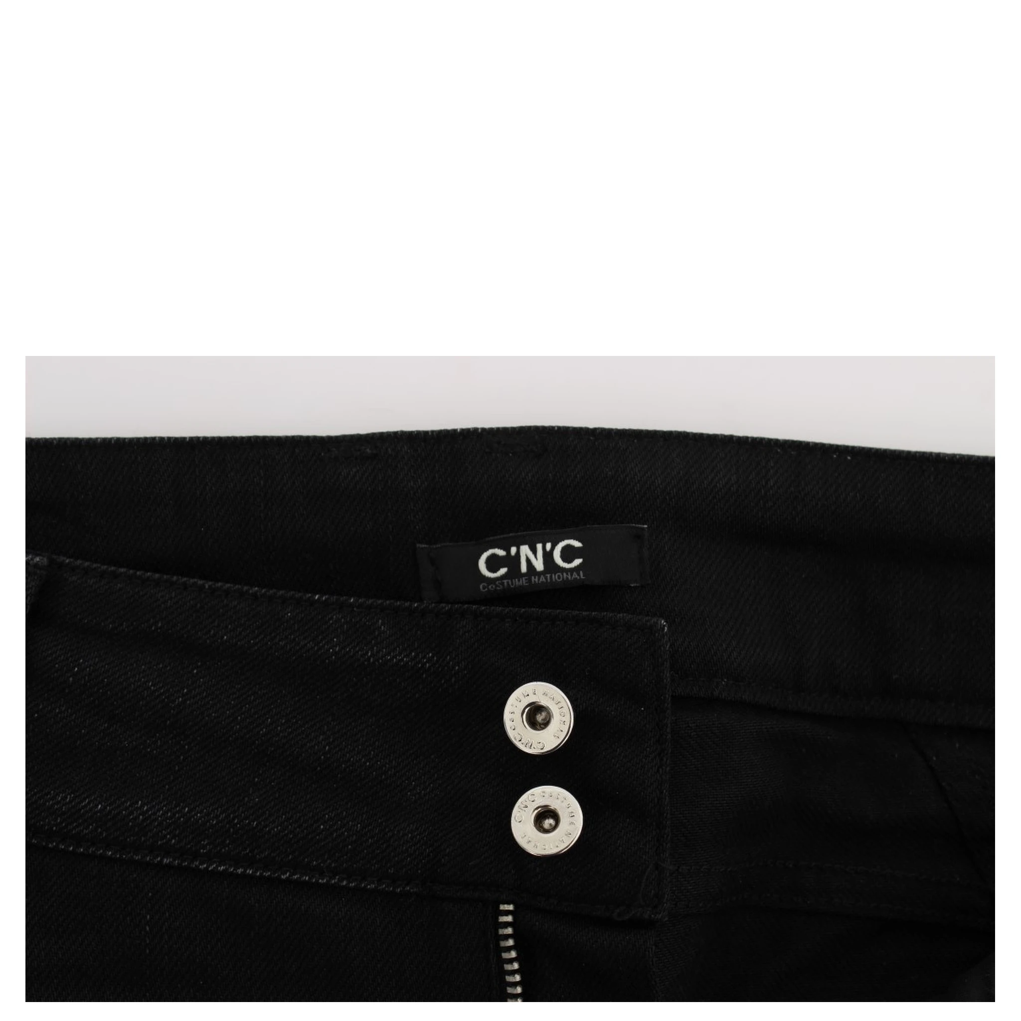 Black Cotton Slouchy Slims Fit Jeans