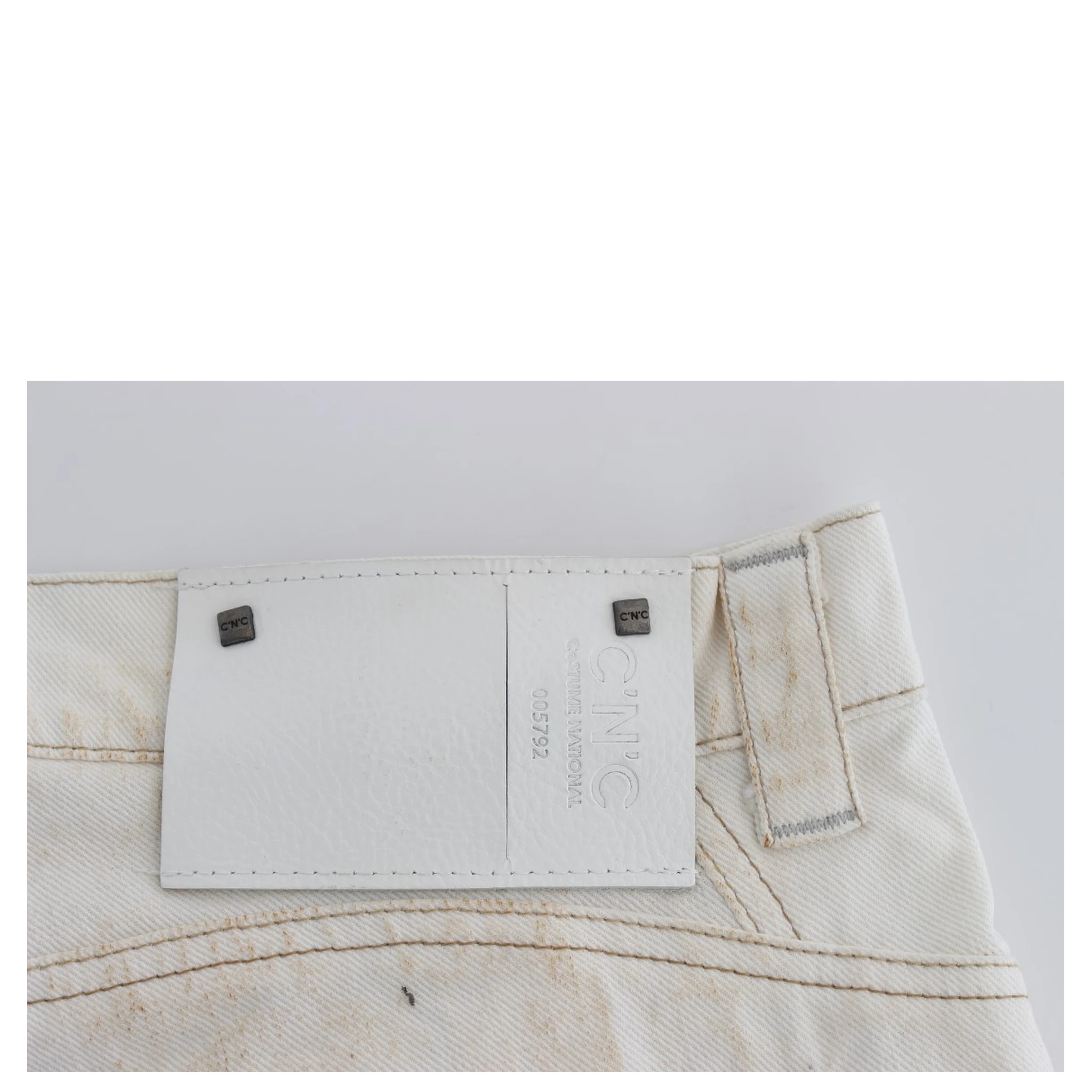 White Cotton Slim Fit Bootcut Jeans
