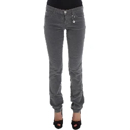 Gray Cotton Super Slim Corduroys Jeans