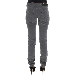 Gray Cotton Super Slim Corduroys Jeans