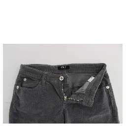 Gray Cotton Super Slim Corduroys Jeans