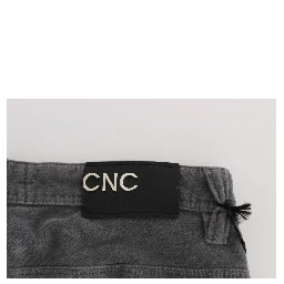 Gray Cotton Super Slim Corduroys Jeans