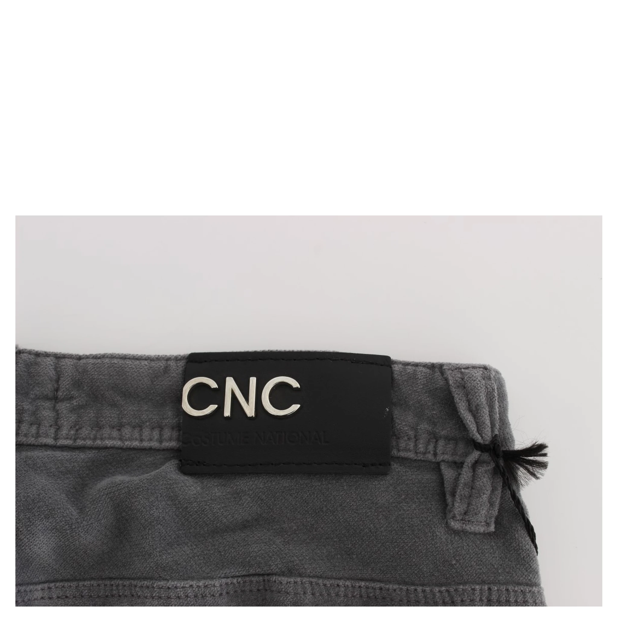 Gray Cotton Super Slim Corduroys Jeans