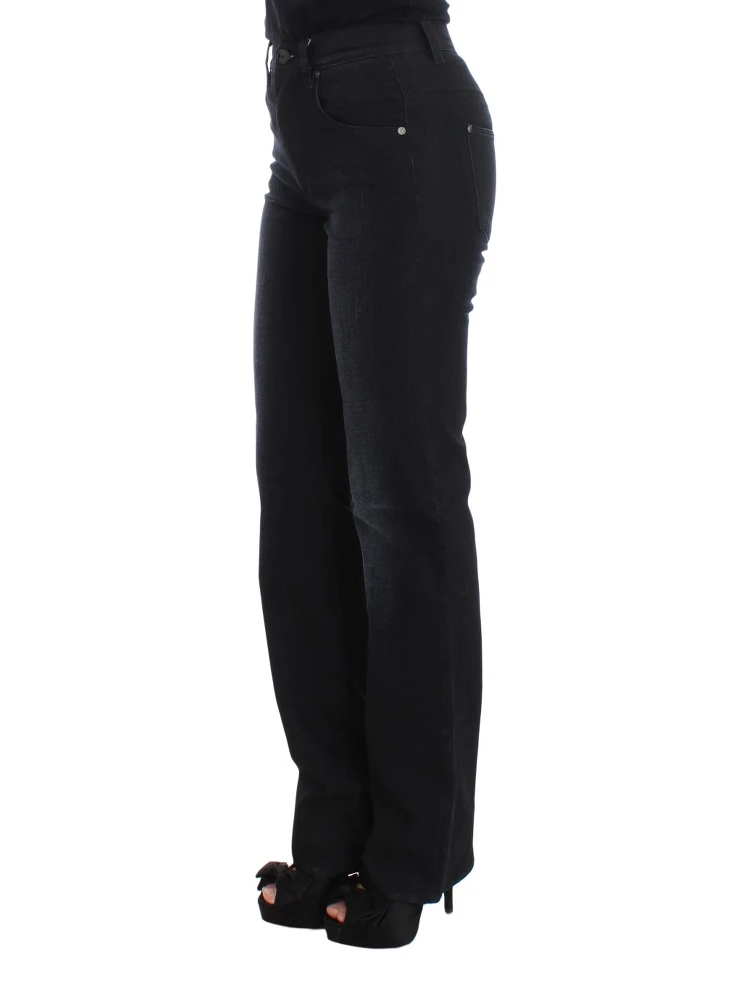 Blue Cotton Blend Slim Fit Bootcut Jeans alternative