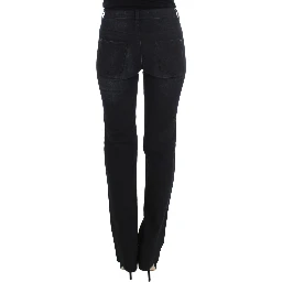 Blue Cotton Blend Slim Fit Bootcut Jeans