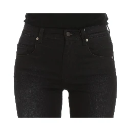 Blue Cotton Blend Slim Fit Bootcut Jeans