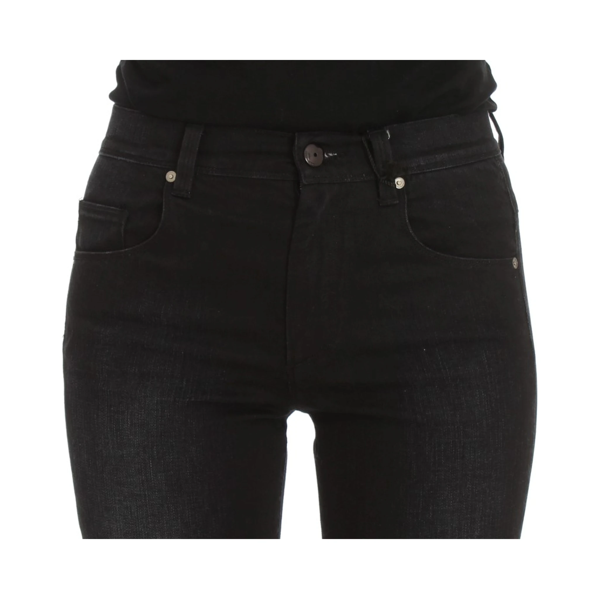 Blue Cotton Blend Slim Fit Bootcut Jeans