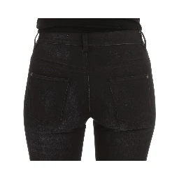 Blue Cotton Blend Slim Fit Bootcut Jeans