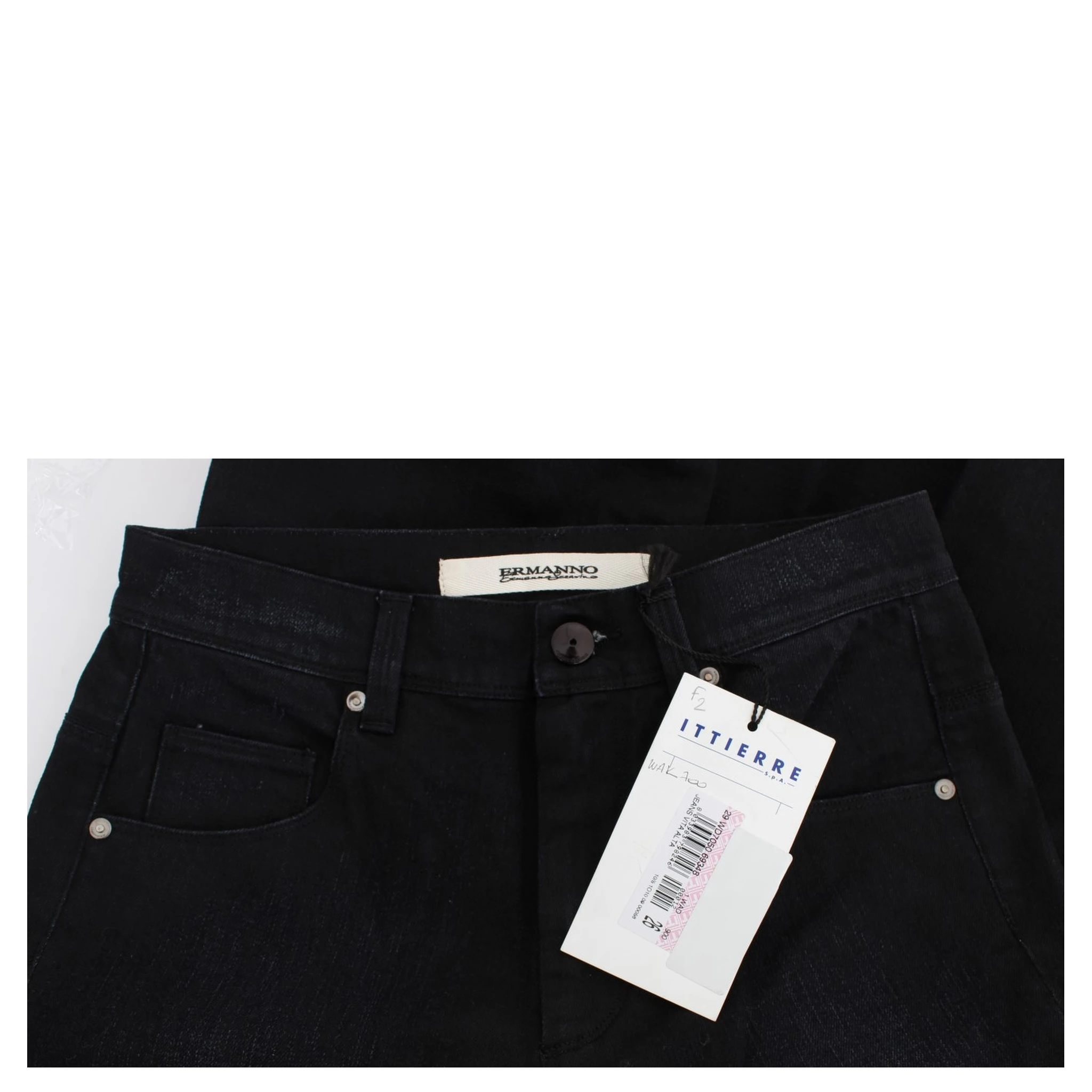 Blue Cotton Blend Slim Fit Bootcut Jeans