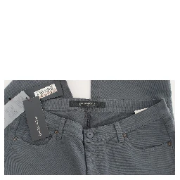 Blue Cotton Blend Slim Fit Bootcut Jeans