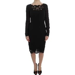 Black Silk Stretch Sheath Dress