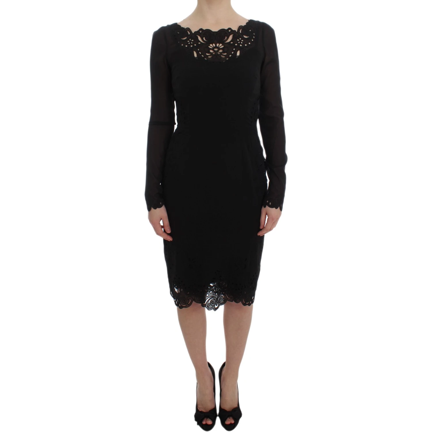 Black Silk Stretch Sheath Dress