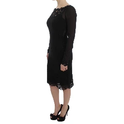 Black Silk Stretch Sheath Dress