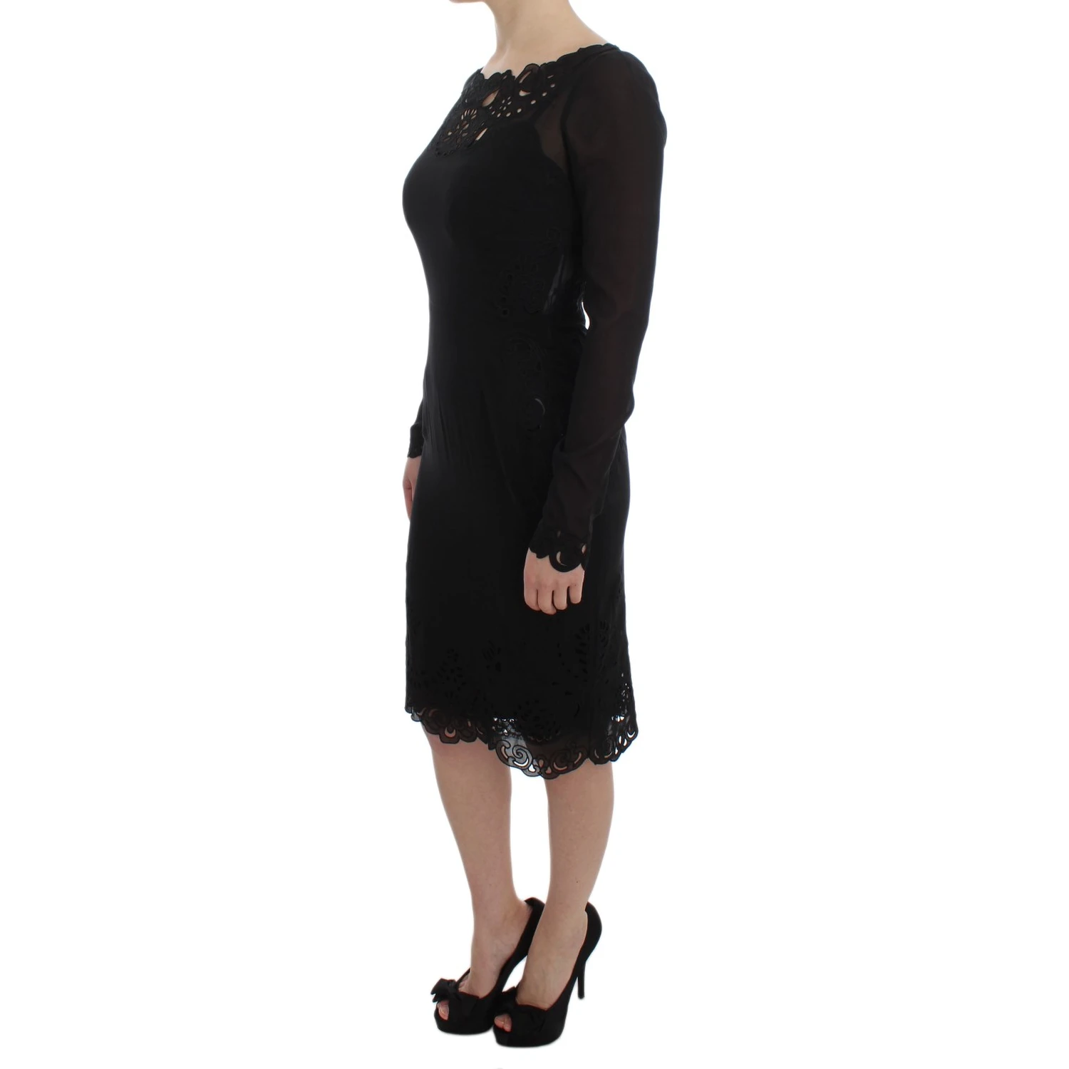 Black Silk Stretch Sheath Dress
