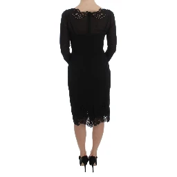 Black Silk Stretch Sheath Dress