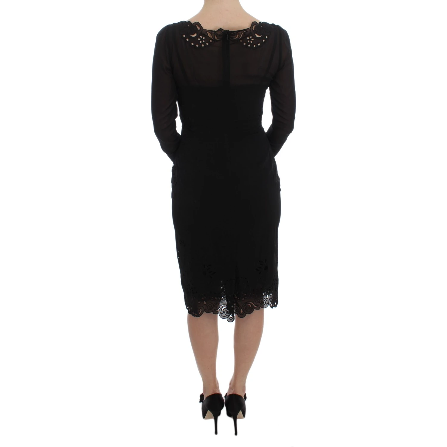 Black Silk Stretch Sheath Dress