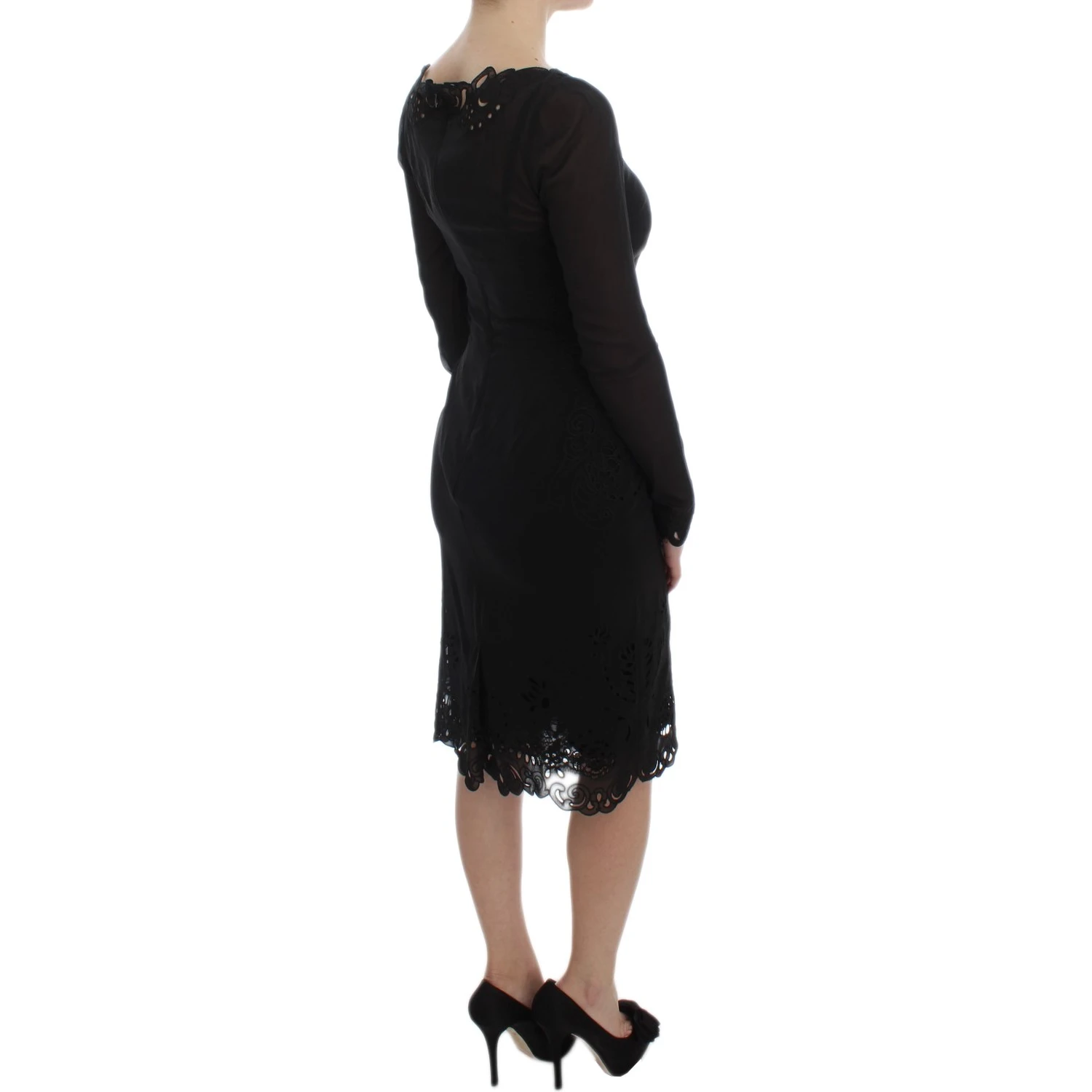 Black Silk Stretch Sheath Dress