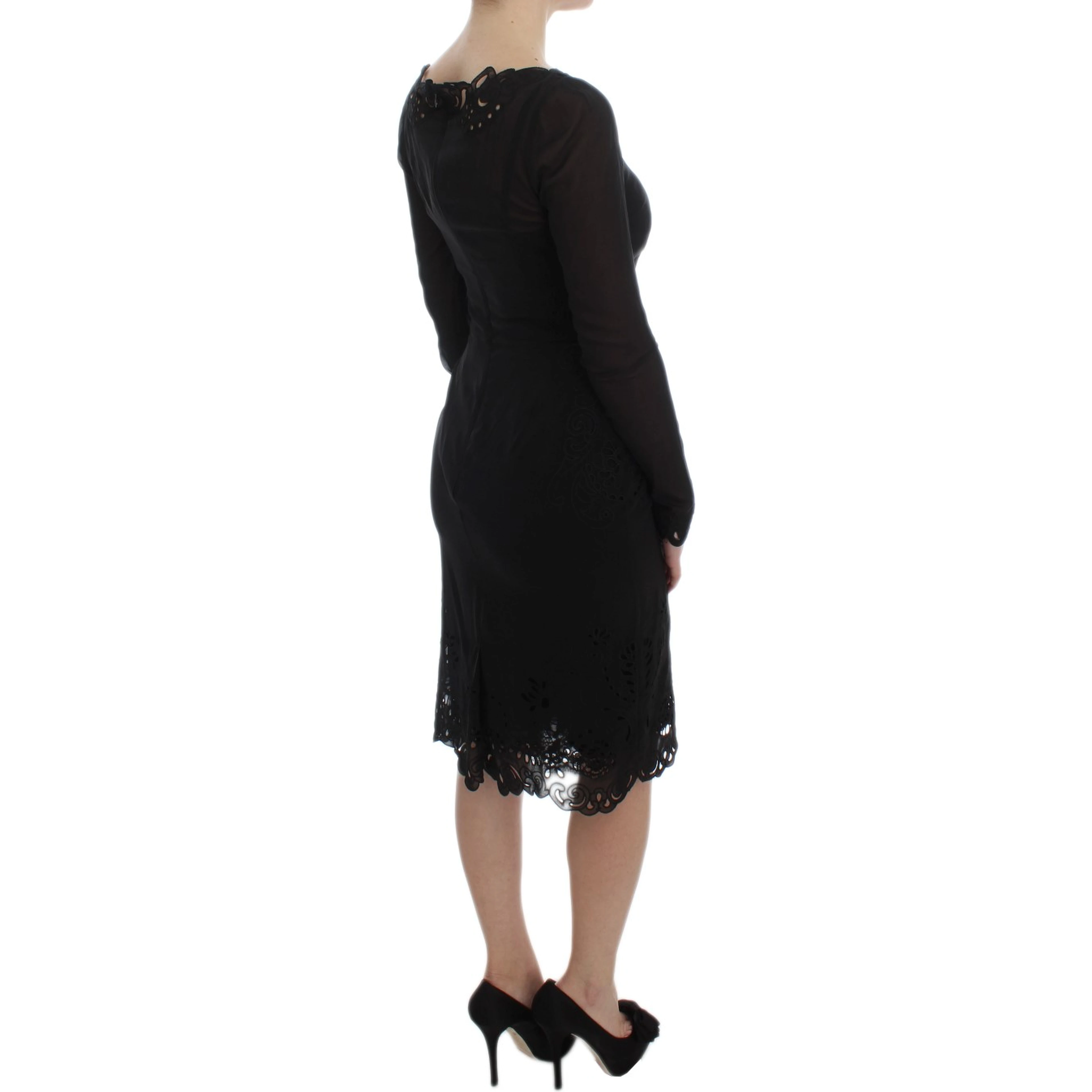 Black Silk Stretch Sheath Dress