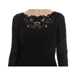 Black Silk Stretch Sheath Dress