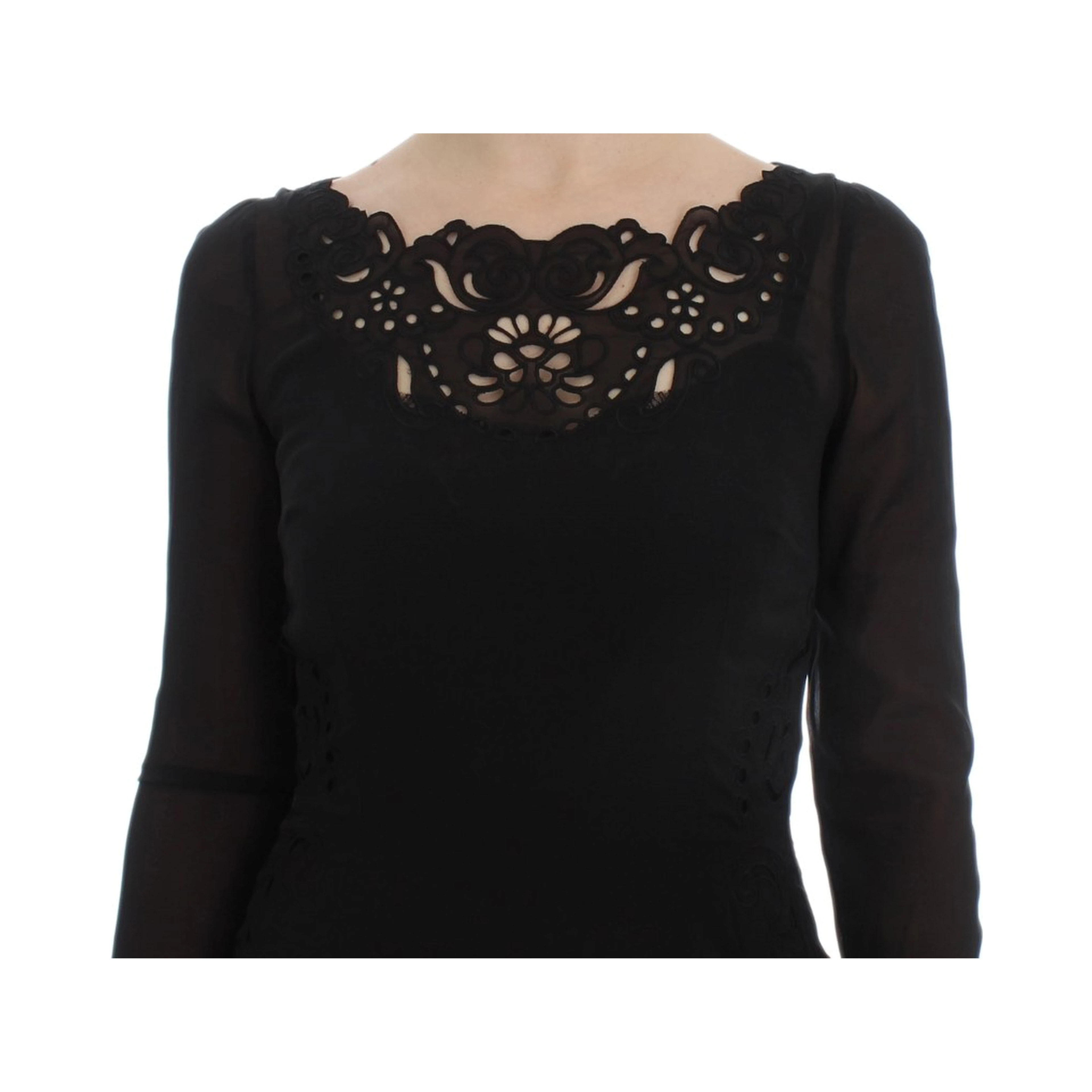 Black Silk Stretch Sheath Dress