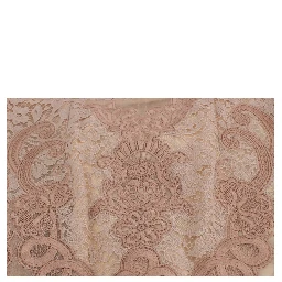 Pink Silk Lace Ricamo Shift Gown Dress