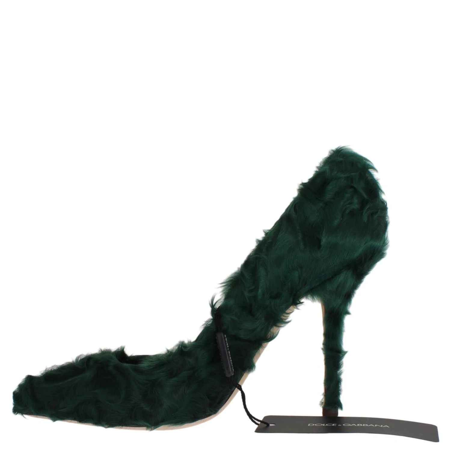 Green Xiangao Lamb Fur Leather Pumps