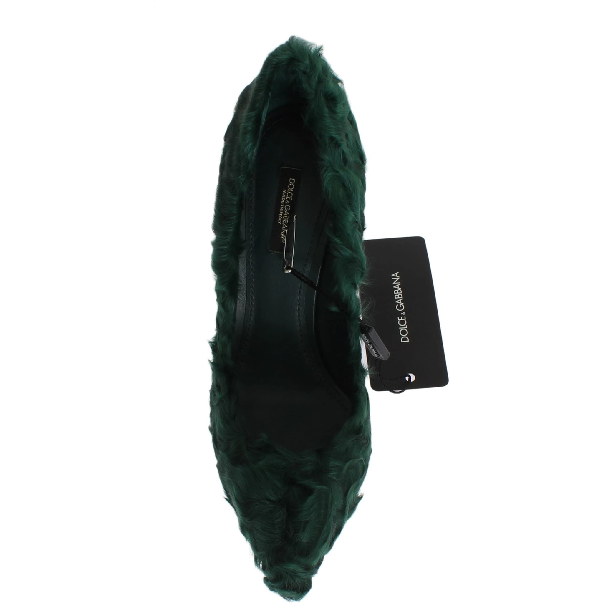 Green Xiangao Lamb Fur Leather Pumps