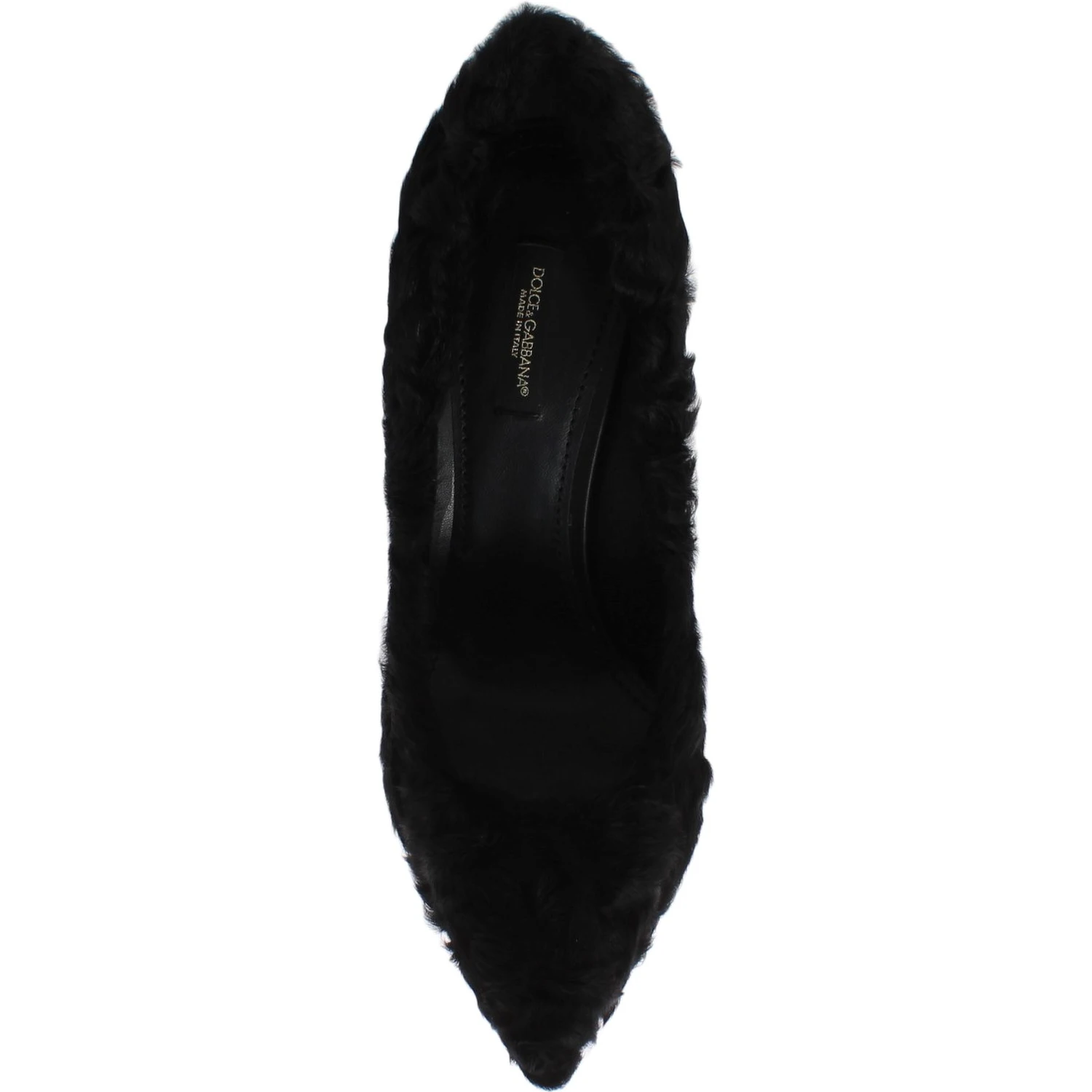 Black Xiangao Lamb Fur Leather Pumps