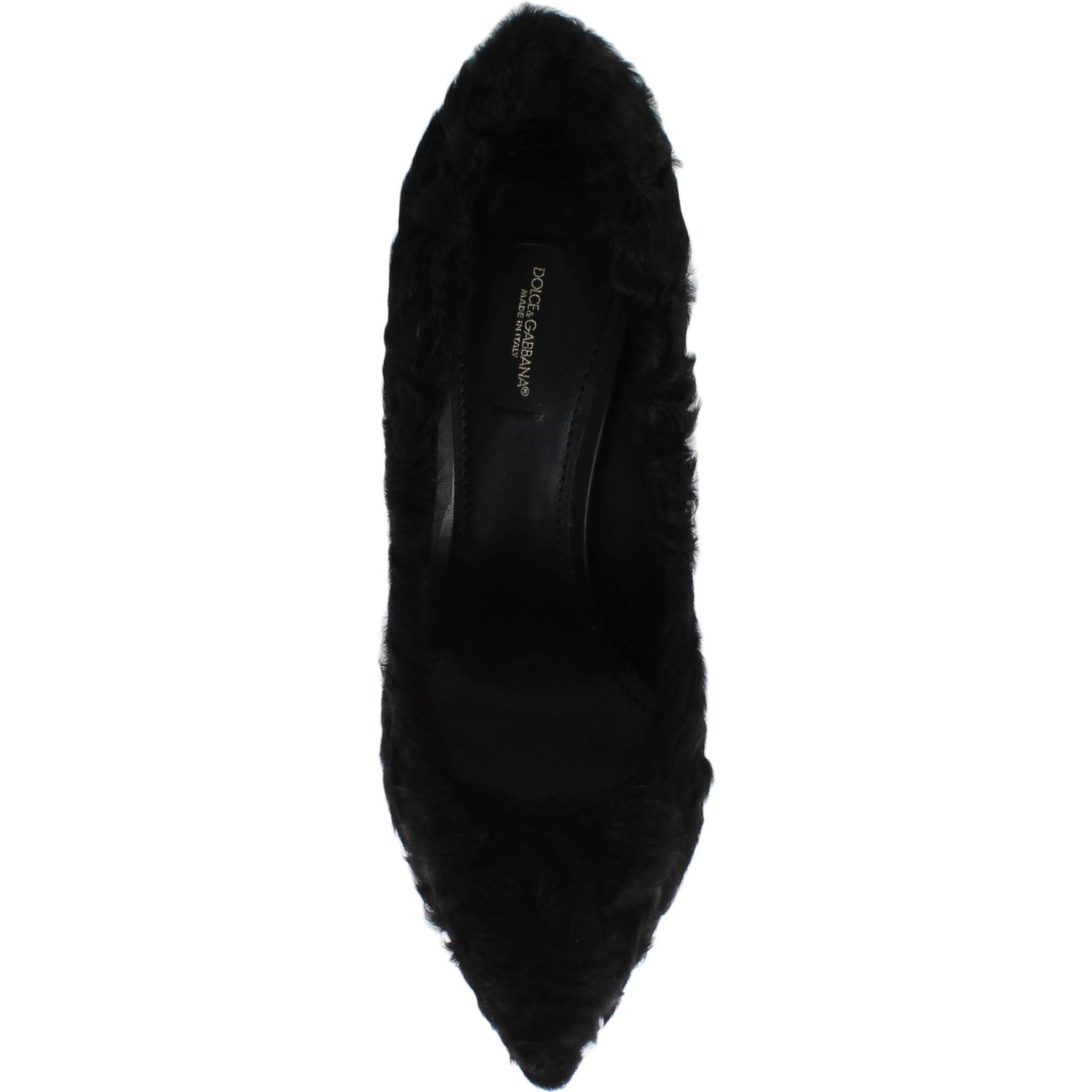 Black Xiangao Lamb Fur Leather Pumps