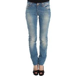 Blue Wash Cotton Blend Slim Fit Jeans