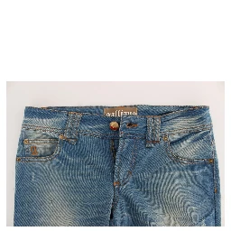 Blue Wash Cotton Blend Slim Fit Jeans