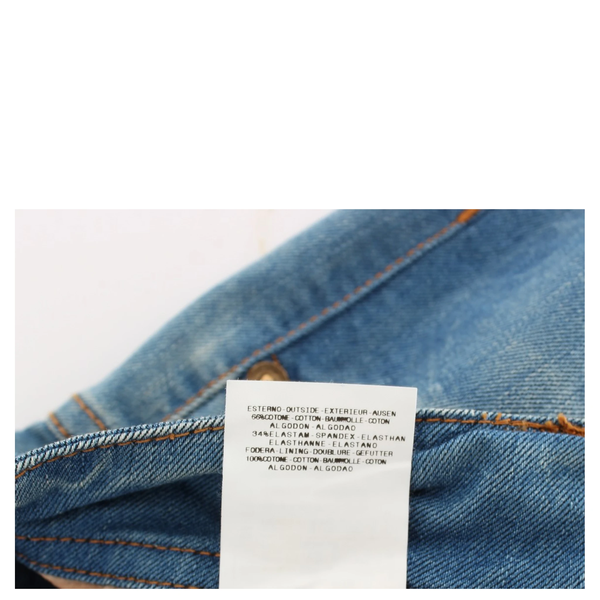 Blue Wash Cotton Blend Slim Fit Jeans